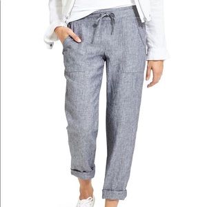 Athleta - 100% linen blue gray cropped pant size 4
